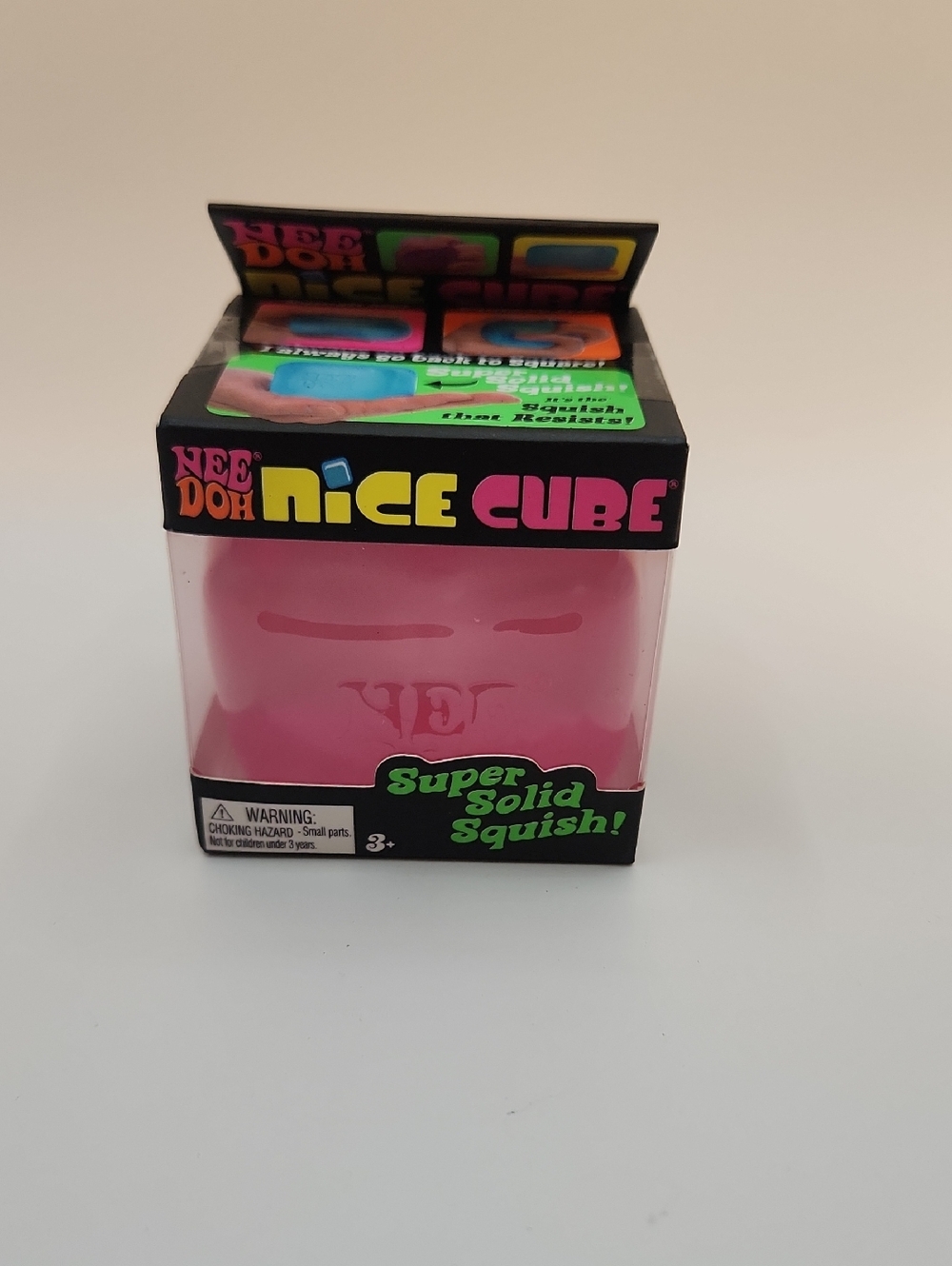 NeeDoh Nice Cube Pink Super Solid Squish Toy- NIB, Fast Shipping